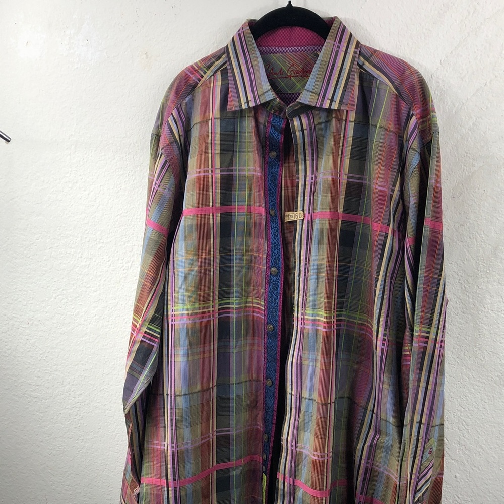 Men's Robert Graham 2XL Multicolor Plaid Button-Up Shirt